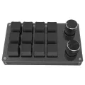 Macro Keyboard 12 Key 2 Knob Mechanical Keyboard Hot Swap Custom Keypad One-Handed Keypad Mini Gaming Auxiliary Keyboard. 