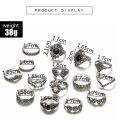 Trendy 15 Pcs/set Ring Set for Women New Collection/ Finger Rings for Girls Simple Stylish -  Fashionable Silver Smart Retro Rings Set Birthday Gift for Women. 