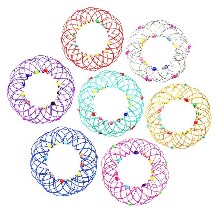 7PCS Magic Mandala Flower Basket Toy Magic Loops Wire Fidget Toy Flexible Basket Soft Magical Toys for Adults Kids