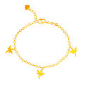 Japanese and Korean light luxury imitation 18k gold anklet women's summer jewelry, fashionable Korean version of Dongdaemun sand gold foot jewelry. 
