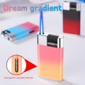 Metal Press Windproof Inflatable Lighter Visual Gas Chamber Straight To The Blue Flame Jet Fun Lighter Personalized Gift.