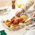 H and S Glass Serving Dish Oven Proof Tempered - Transparent ( 1 pc ).