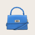 Fashionable and simple blue crossbody bag design sense twist handbag, foreign trade women's bag, custom processing cross-border bag. 