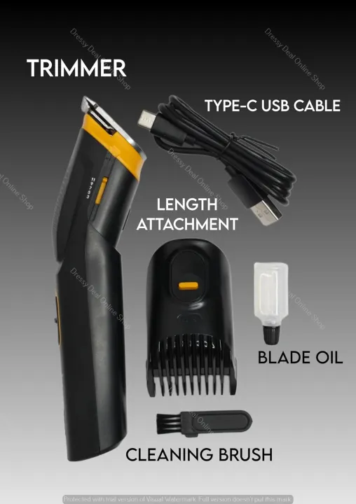 Htc%20AT-509%20Multifunction%20Men's%20Trimmer%20with%20Stainless%20Steel%20Blades%20Type%20C%20charging%20-Sleek%20Black%20Design%20-%20Image%204