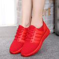 【Lovers Shoes Red Shoes】Sports Shoes Women's All-Match Casual Shoes Platform Student Shoes Jogging Shoes Breathable Mesh Shoes. 