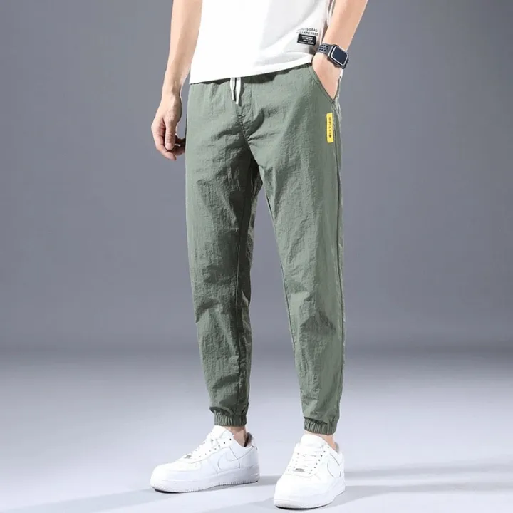 Ice%20Silk%20Pants%20Men's%20Summer%20Thin%20Section%20Trend%20Wild%20Loose%20Casual%20Pants%20Srts%20Pants%20Quick-drying%20Harlan%20Nine-int%20Pants%20-%20Image%204