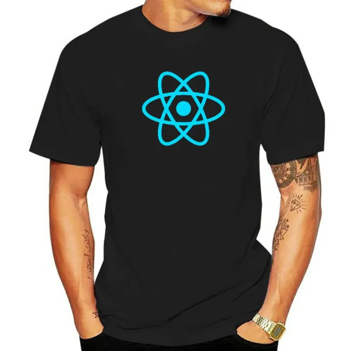 Javascript T Shirt React Cartoon Print T-Shirt Men Casual T Shirts Summer Male Short Sleeve 100% Cotton Tee Shirt Funny Tshirt