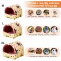 Small Pet Nest Semi-enclosed Guinea Pig House Bed Hamsters Hedgehogs Resting House Thick Fabric Pet Nest Autumn Winter Supplies.