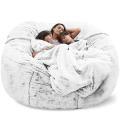 Giant Fur Bean Bag Cover Big Round Soft Fluffy Faux Fur BeanBag Lazy Sofa Bed Cover Living Room Furniture Without Inner Core.