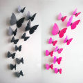 (New)12pc imulate 3D butterfly wall cker with magnet elegant Colourful mural wall decoration for fridge Computer TV backdrop Wall living room bedroom.