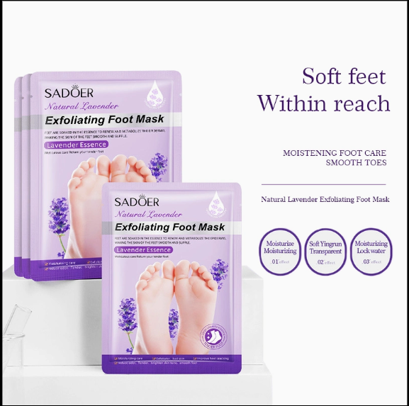 Heavencare: Sadoer Lavender Milk Foot Exfoliating Mask- 1 pair