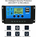 100A Solar Charge Controller Solar Panel Battery Intelligent Regulator with Dual USB Port, LCD Controller. 