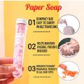 Paper Soap strips for travel essentials Travel accessories dissolvable Soap Sheets for Hand Wash | soap sheets for travel soap tube box. 