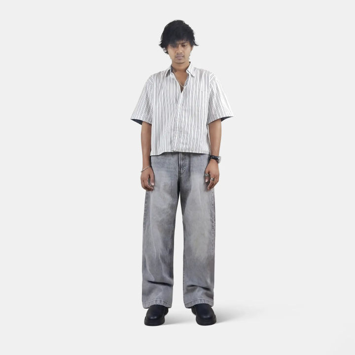 Light Grey Baggy Jeans | 100% Exported Men's Baggy
