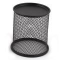Generic Metal Cylinder Shape Office School Meshy Pen Holder Pencil Storage 1 Pcs Black. 