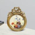 Antique Photo Frame Round Tabletop Wall Hanging for Wedding Home Decoration. 