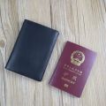 Leather Passport Cover Holder - Black - Passport Cover. 