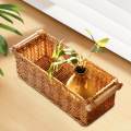 Imitation Rattan Baskets Woven Baskets for Coffee Table Bathroom Bedroom. 