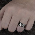 Jewelry one piece hair men's simple black polished face ring stainless steel marked scorpion ring. 