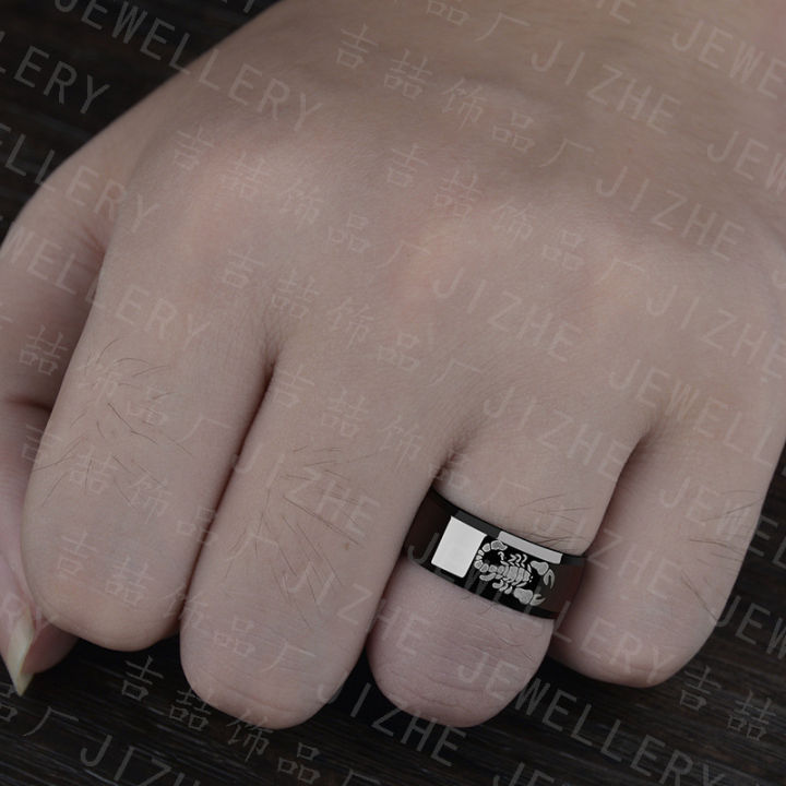 Jewelry%20one%20piece%20hair%20men's%20simple%20black%20polished%20face%20ring%20stainless%20steel%20marked%20scorpion%20ring%20-%20Image%202