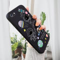 AMORVOR for iPhone 5 5S Back Cover Cartoon Cute Astronaut Side design Soft Case Liquid Silicone Phone Cases.
