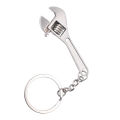 Creative Portable Practical Wrench Shaped Keychain Pendant / Multifunctional Adjustable Universal Alloy Spanner Keyring / Useful Metal Auto Keychain As Repair Tools Or Men Spe. 