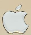 Apple metal look silver colour logo sticker for iphone and all mobile. 