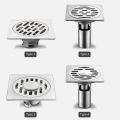 Floor Drain Anti-Odor Shower Drain Anti-clogging Hair Stopper Catcher Sink Strainer Stainless Steel Drain Protectors Bathroom Toilet Tub Tile Insert Floor Drainer with Removable Strainer Cover.
