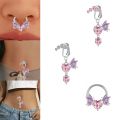 Body Piercing Jewelry Butterfly Belly Ring Stainless Steel Magnet Body Jewelry Nose Ring Hoop Heart Nose Piercing.