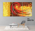 CNVS-734 48″ inch x 36″ Modern Abstract Art On Canvas Red And Gold.