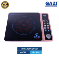 Gazi Smiss IF-HL01 Infrared Cooker | 2200W Power, Touch Sensor Control, Crystal Glass Top, Stainless Steel Body | High Thermal Efficiency. 