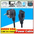 AC Power Cable EU 3 Pronged 2 pin Plug For Computer CPU Rice Cooker Photocopy, Projector, Adapter Power Cord 1M. 