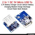 Power Bank Module 2 In 1 DC 5V Micro USB To 3.7V Battery Charger Circuit Lithium Battery Charging Module Charge Discharge For 18650 AA AAA 3.7V Batteries.