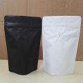 100Pcs Matt Foil Coffee Valve Zipper Closure Bag Vertical Foil Coffee Bean One-Way Valve Bag Packaging Bag 250G Black.