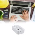 USB Hub 3.0 Combo USB Splitter High Speed Type C Hub SD/TF Card Reader-white. 