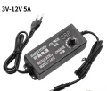 Adjustable 3-24V 5A DC Power Supply Adapter with Display 3-24V 5Amp Universal AC 220V To DC 3V-24V 5A Adjustable Voltage Regulated Power Adapters Charger.
