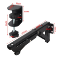 2Pcs Under Desk Keyboard Tray Foldable Brackets with Clamp 9x4.3cm.