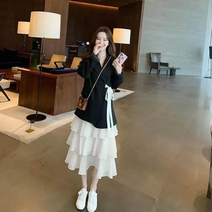 Ruffles%20Dress%20Women%20Spaghetti%20Strap%20Ulzzang%20Summer%20Holiday%20All-match%20Casual%20Loose%20Friend%20Solid%20Simple%20Ins%20V-neck%20Ladies%20Clothes%20-%20Image%203
