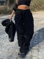 Women High Waist Wide Leg Baggy Jeans Side Pocket Vintage Y2K Cargo Pants Boyfriend Loose Trousers Streetwear Fashion Overalls. 