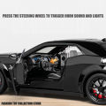 1:24 Dodge Challenger Hellcat Toy Car Die Cast Metel Cars Toy Pull Back Hellcat Model Cars with Sound and Light Hellc for Kids. 