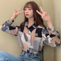 Hong Kong Style Long Sleeve Shirt Women's Spring and Autumn Korean Style Loose Design Retro Hong Kong Style French Sweet Gentle Shirt Fashion.
