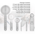 LKPCIGCXM 6Pcs Spinal Ruler Spinal Finger Goniometer Protractors Multi-Ruler Angle 180/360 Degree Measuring Tool. 