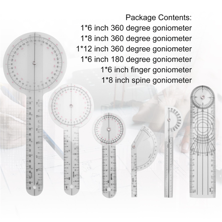 LKPCIGCXM%206Pcs%20Spinal%20Ruler%20Spinal%20Finger%20Goniometer%20Protractors%20Multi-Ruler%20Angle%20180/360%20Degree%20Measuring%20Tool%20-%20Image%207