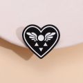 Pixel-Style Delta Rune Symbol Enamel Pin Game Black Love Heart Brooch Role Pin Lapel Backpack Badge For Playing Game Player. 