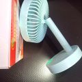JOYKALY YG-717 Rechargeable 2400mAh Battery Type-C Charging Port Desk Fan With LED Lamp.