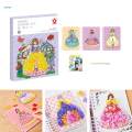Colorful Watercolor Painting Book, Princess Theme Reusable Sticker Book, Removable Travel Sticker Book for Kids Birthday Party Supplies Awards. 