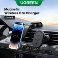 UGREEN Magnetic Wireless Car Charger Adsorbable For iPhone 14 13 12Pro Max Phone Holder Mount Wireless Charging Car Charger 7.5W. 