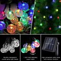 Solar String Lights,Outdoor Multicolor Crystal Globe Bulbs Waterproof Fairy Lights with 8 Lighting Modes,Decoration for Yard--Warm--22m 200LEDS. 