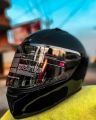 Vega Bolt Bunny Glossy Black full face helmet with dual certification.. 