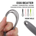 Stainless Steel Silicone Whisk Mini Mixer Baking Tools Kitchen Cooking Utensil Egg Beater Tool 1Pcs. 